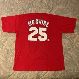 NWT Vintage Majestic MLB St Louis Cardinals Mark McGwire #25 Shirt Ames Sz Large